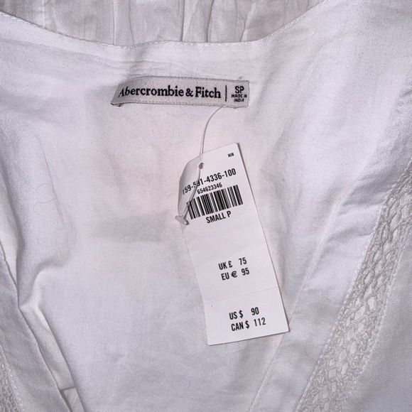 NWT Abercrombie & Fitch Puff Sleeve Button-Through Mini Dress Size Small Petite - Picture 8 of 9